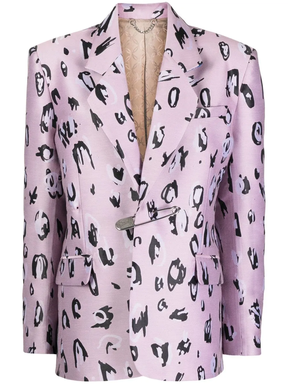 

Charles Jeffrey Loverboy Lynx jacquard pin-fastening blazer - Pink