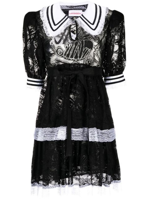 Charles Jeffrey Loverboy Goth tiered lace dress