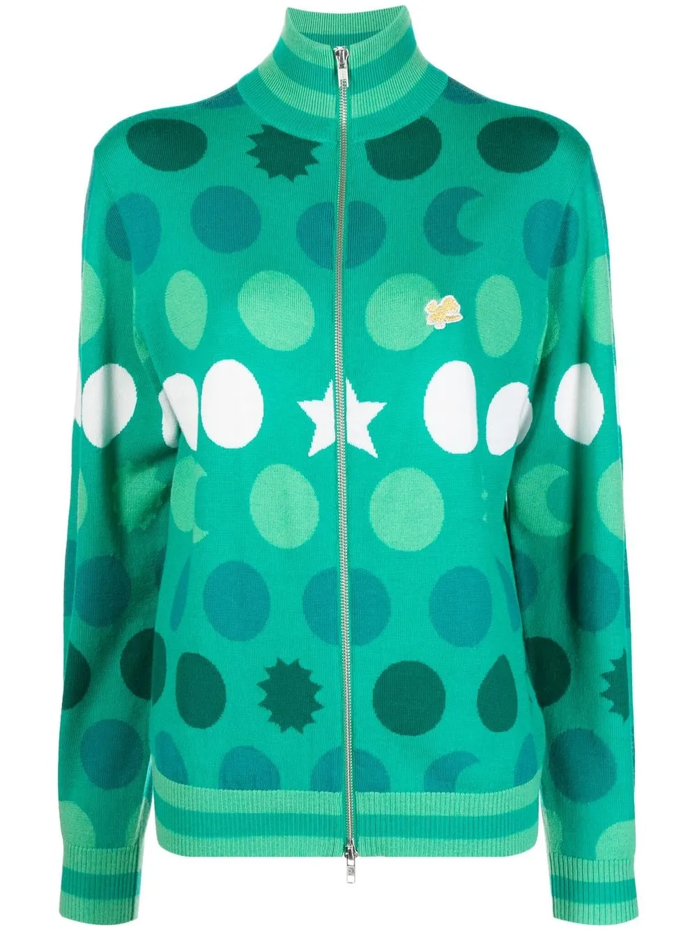 

Charles Jeffrey Loverboy Runes printed zip-up cardigan - Green