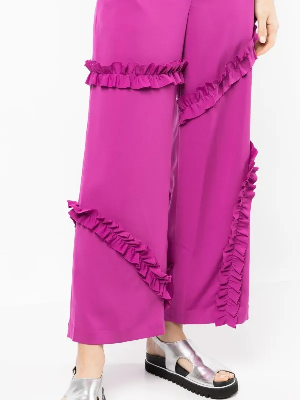 Andersson Bell Pia ruffle-trim wide-leg 