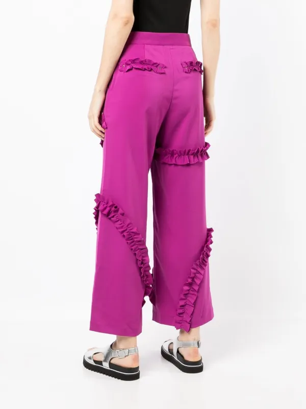 Andersson Bell Pia ruffle-trim wide-leg 