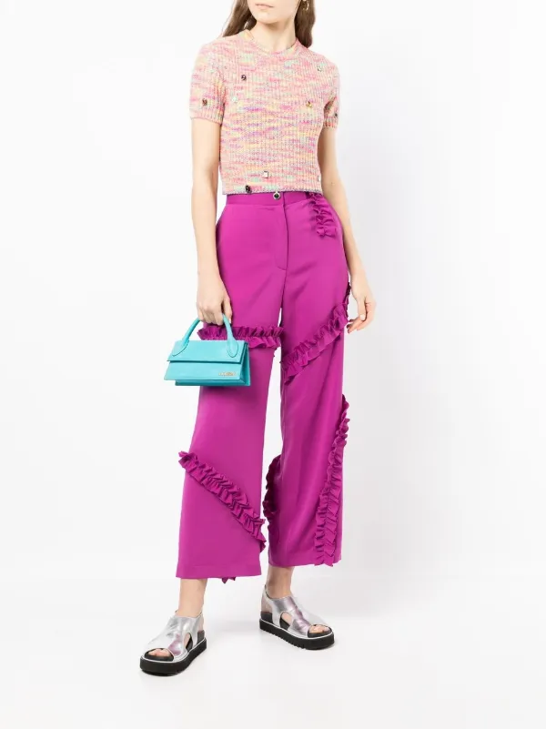 Andersson Bell Pia ruffle-trim wide-leg 