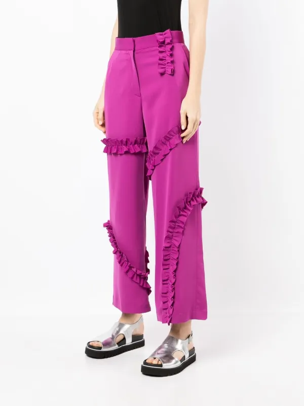 Andersson Bell Pia ruffle-trim wide-leg 