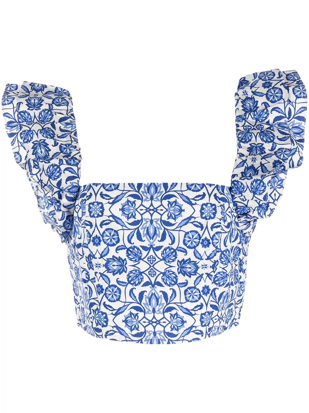 Cara Cara tile-print Crop Top - Farfetch