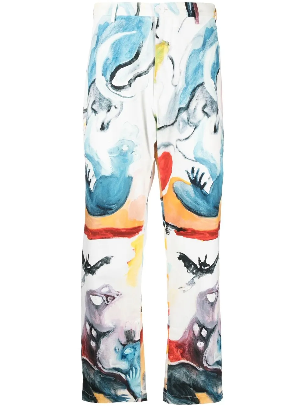 

Endless Joy graphic-print straight-leg trousers - White