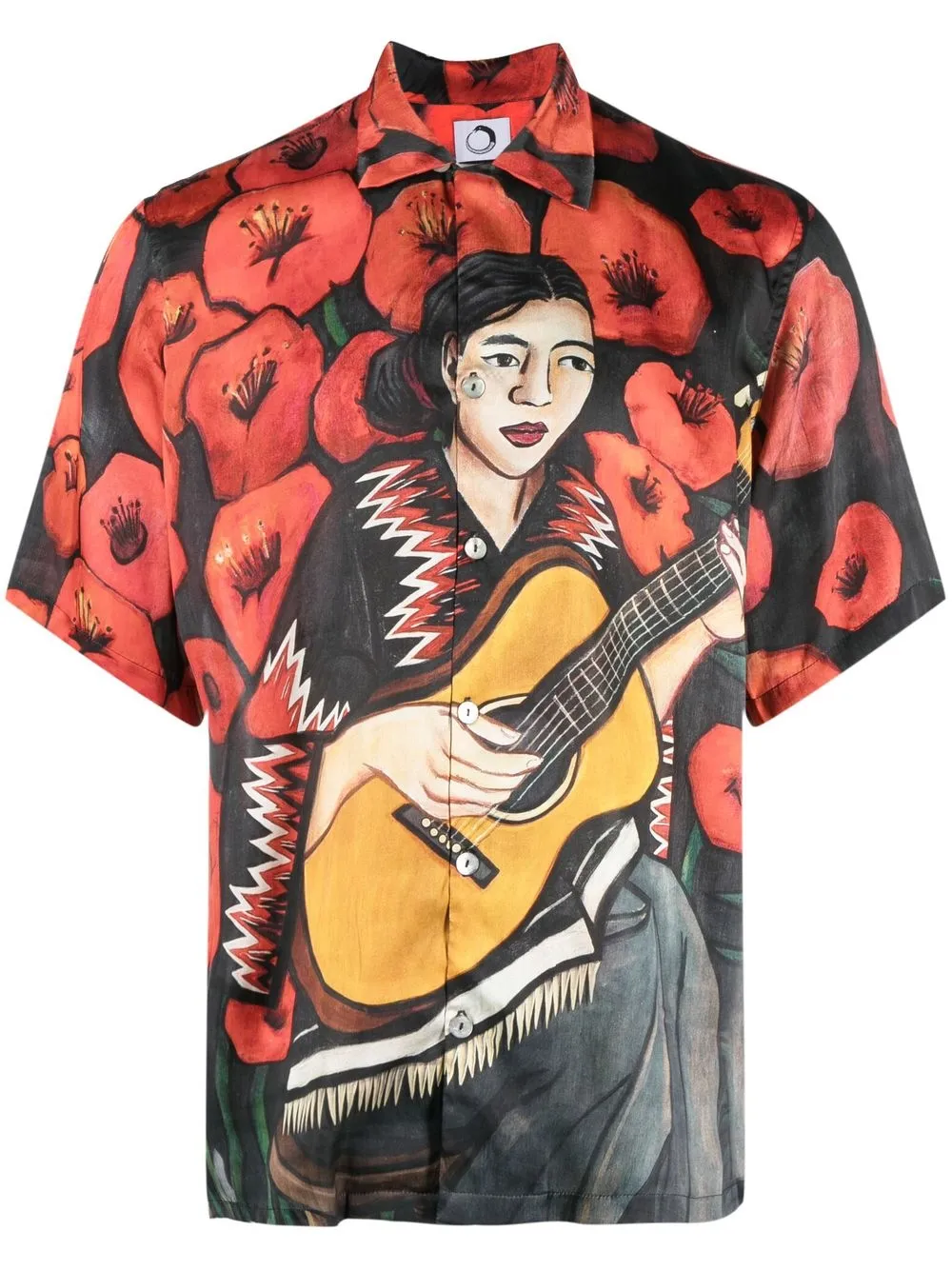 

Endless Joy graphic print silk shirt - Red