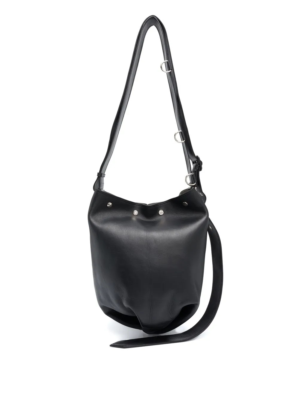 Alexander Mcqueen Black Biker Leather Shoulder Bag