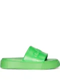 GANNI logo-embossed slide sandals - Green