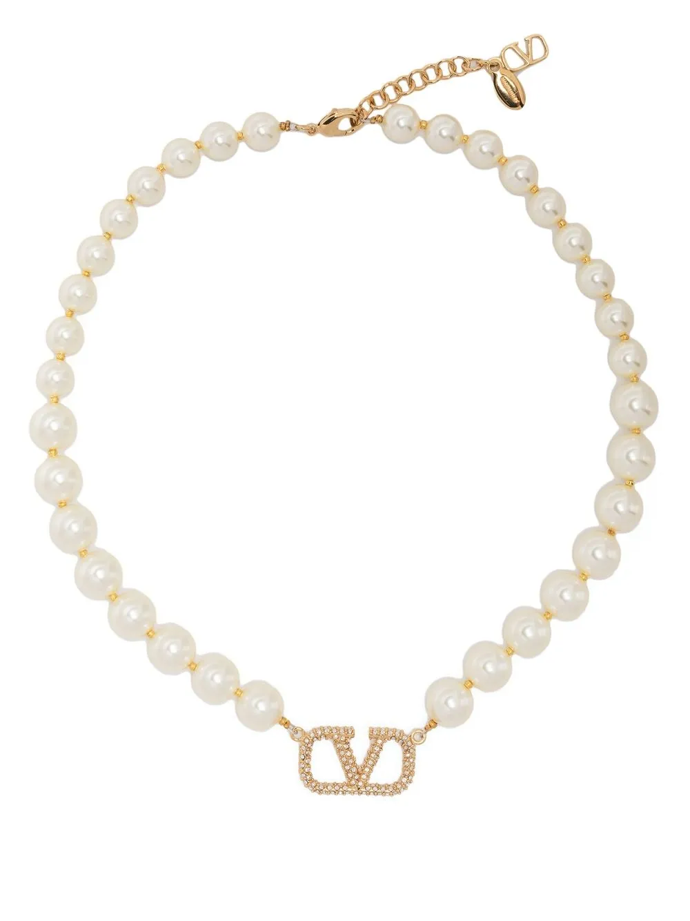 

Valentino Garavani VLogo pearl necklace - White