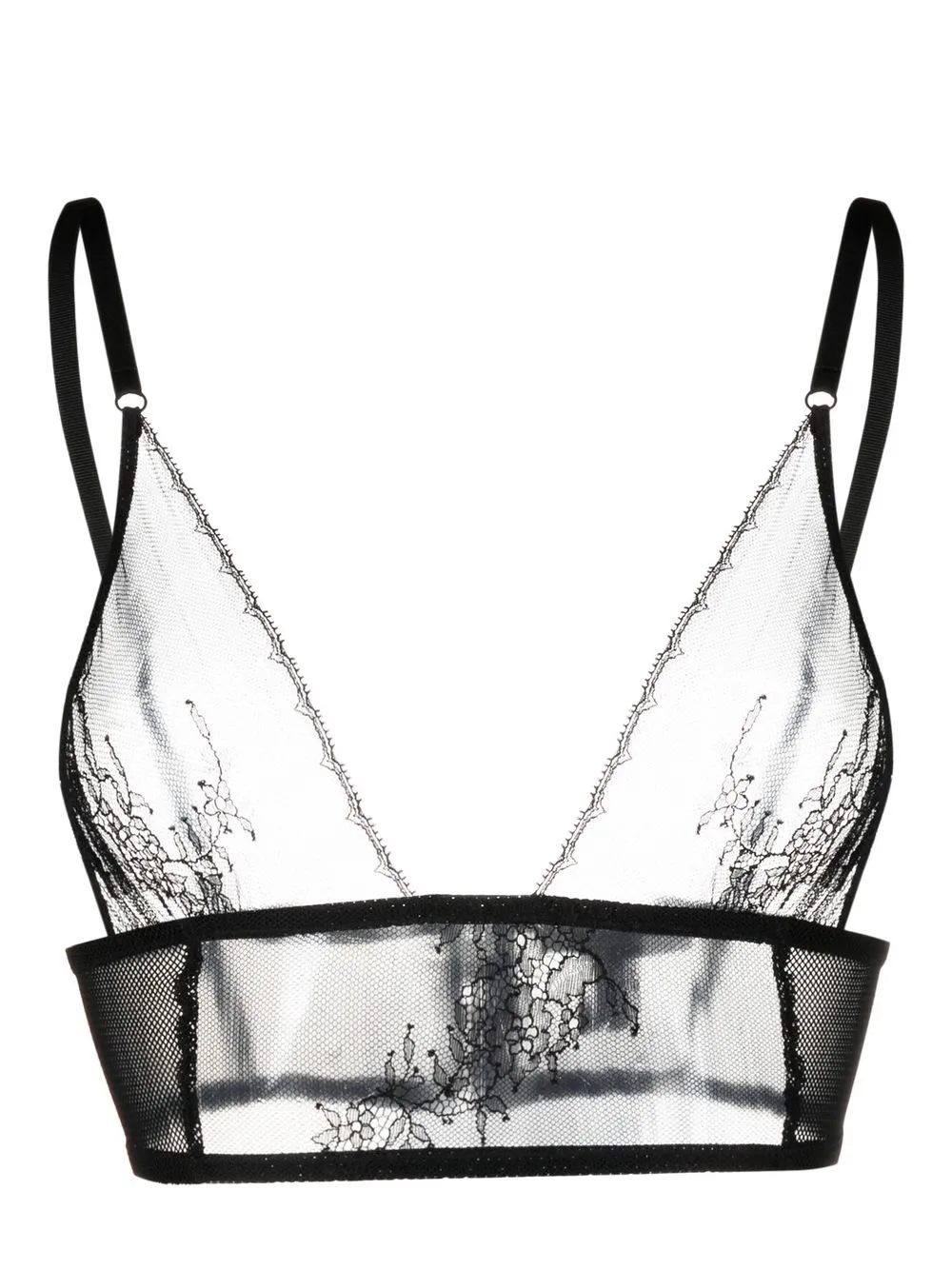 

Kiki de Montparnasse lace-trim sheer bralette - Black