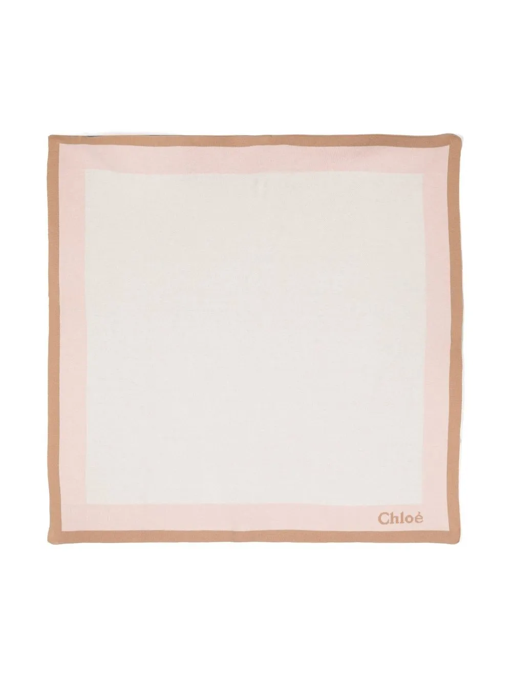 

Chloé Kids border cotton-wool blanket - Neutrals