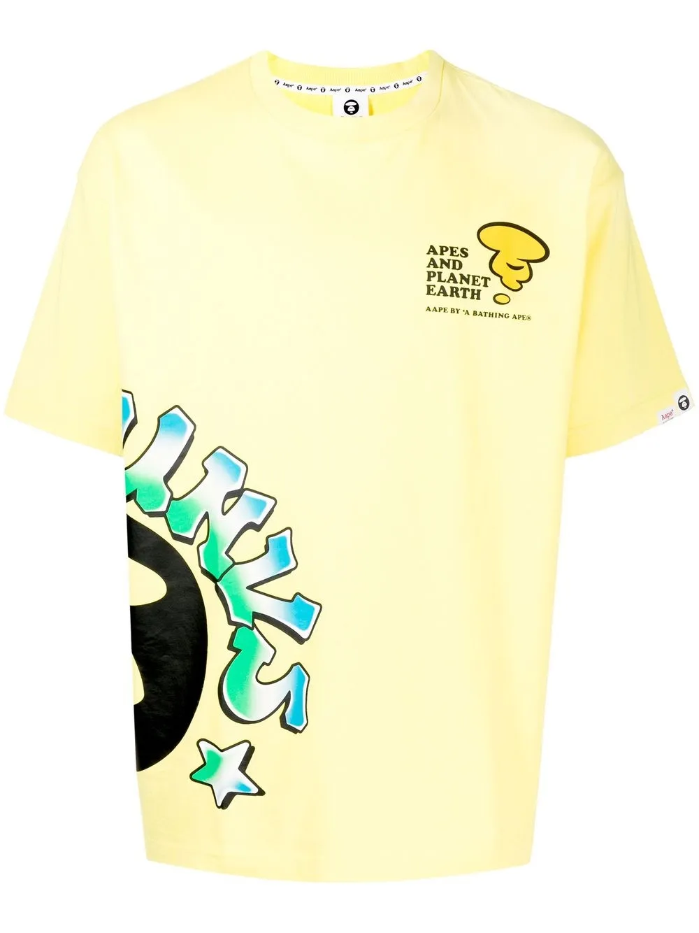 

AAPE BY *A BATHING APE® graphic print T-shirt - Yellow