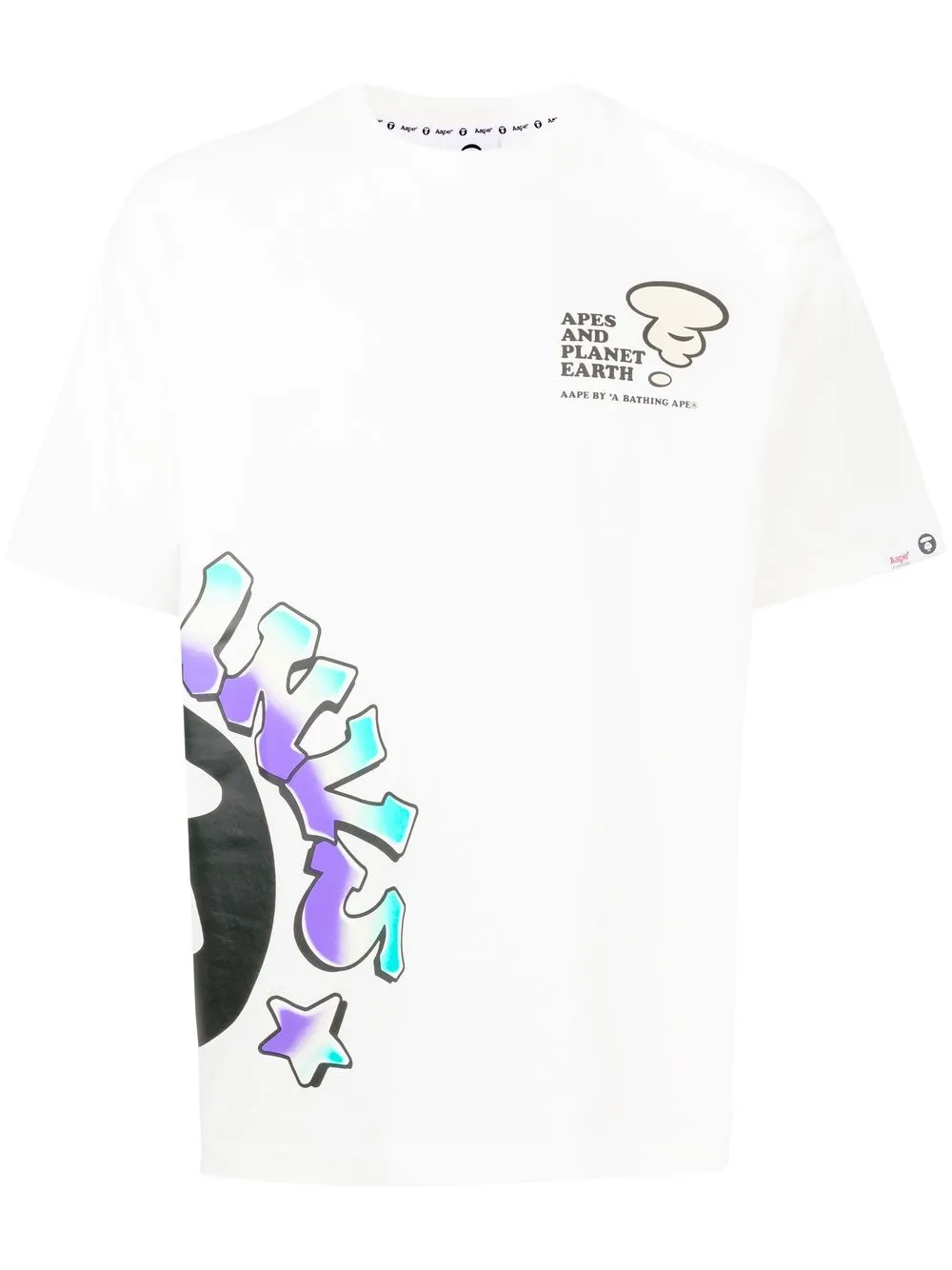 

AAPE BY *A BATHING APE® playera con estampado gráfico - Blanco