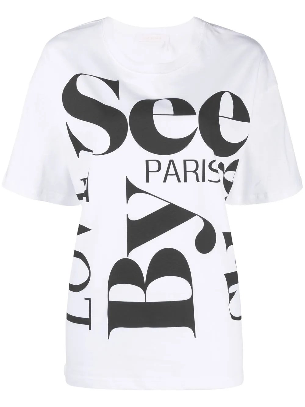 

See by Chloé logo print T-shirt - White