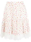 See by Chloé cherry pattern ruched skirt - White