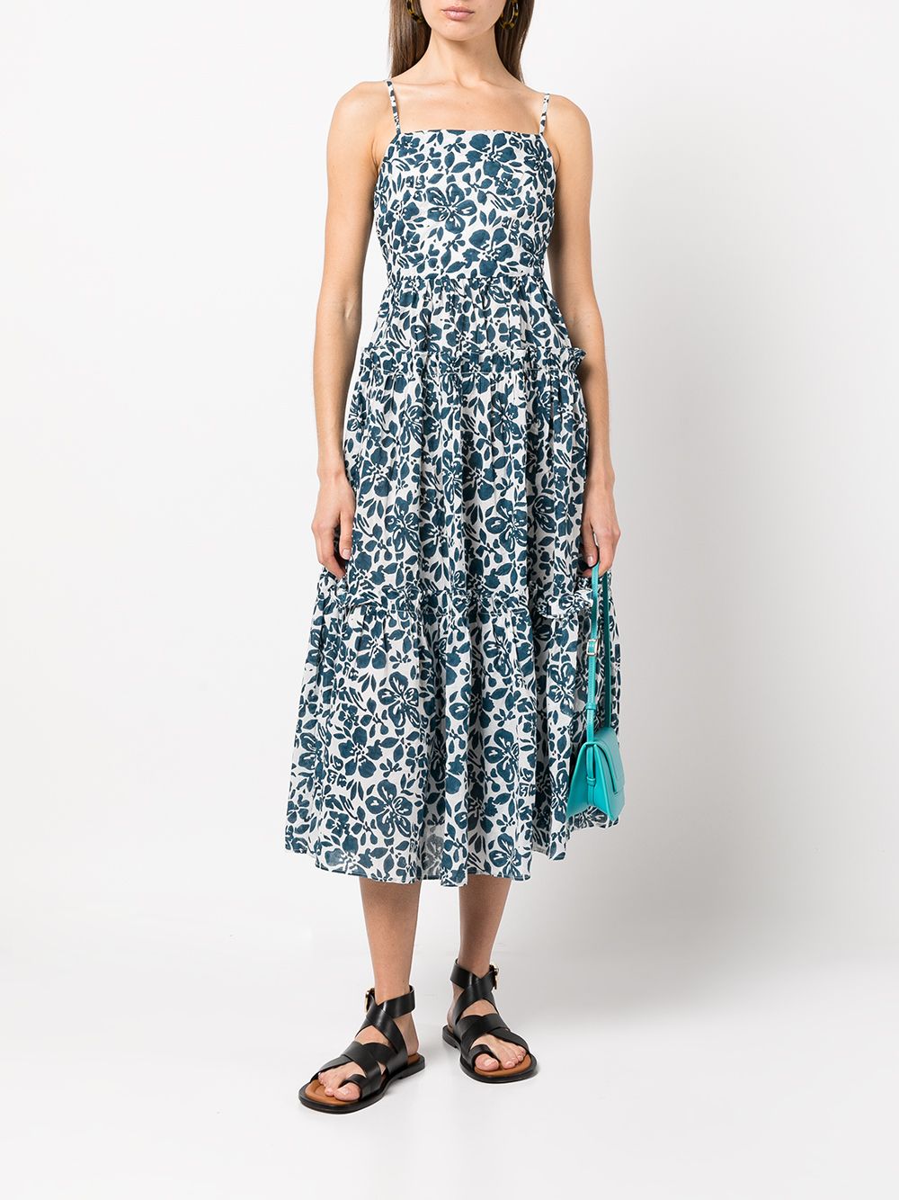 Cara Cara floral-print Tiered Midi Dress - Farfetch