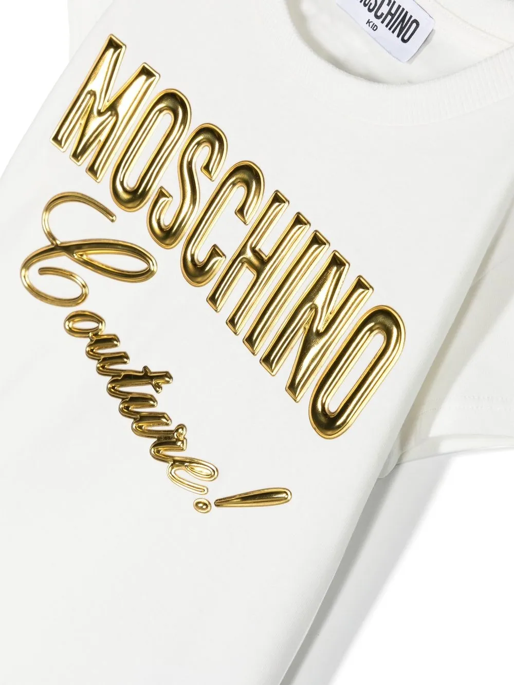  Moschino Kids T Shirt Mit Logo Print   Weiß 