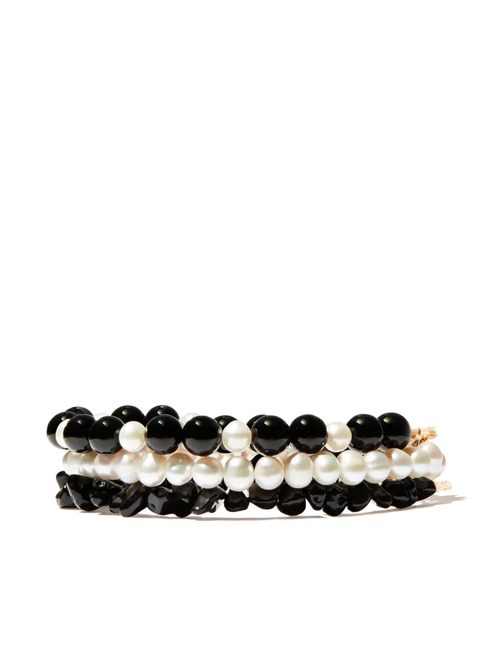 

A Sinner in Pearls pulsera de perlas con detalle mostacillas - Negro