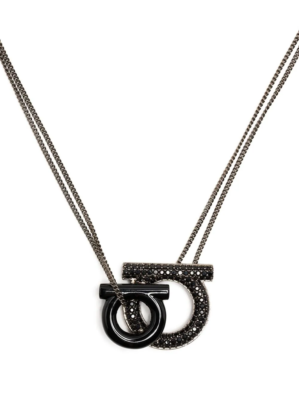 

Ferragamo Double Gancini pendant necklace - Black