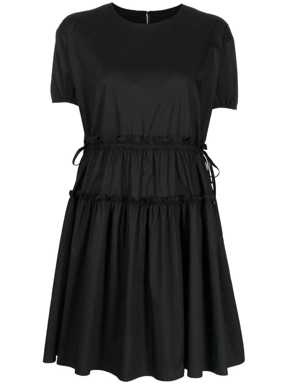 

tout a coup ruched-detail cotton dress - Black