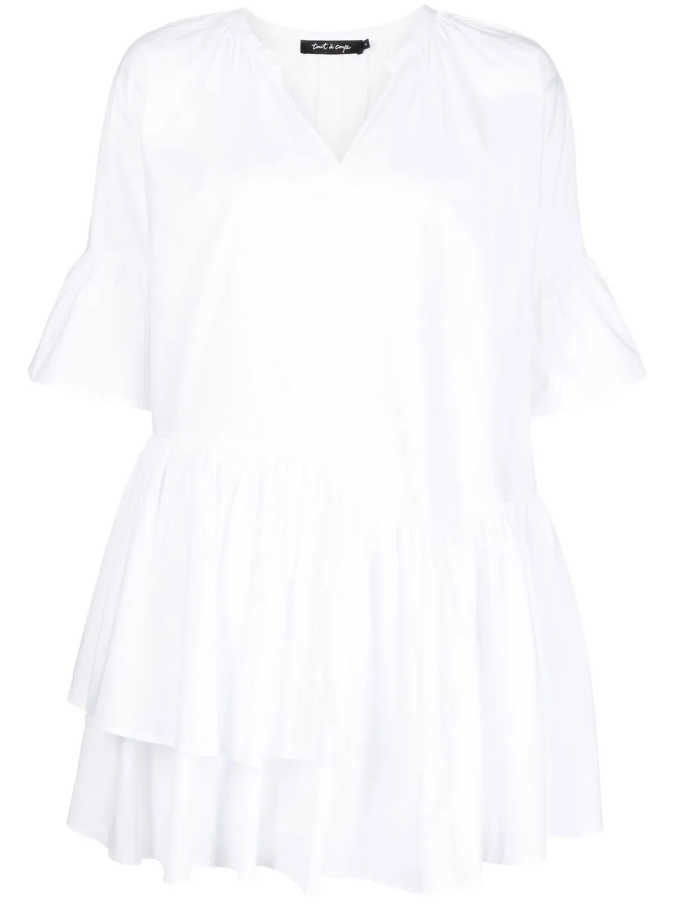 

tout a coup vestido midi con detalle fruncido - Blanco