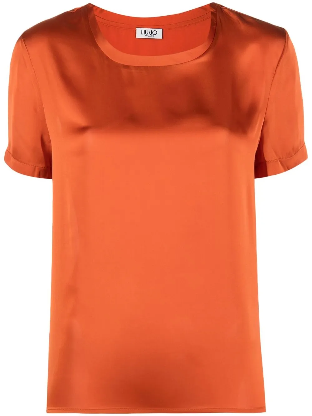 

LIU JO blusa con satén de manga corta - Naranja