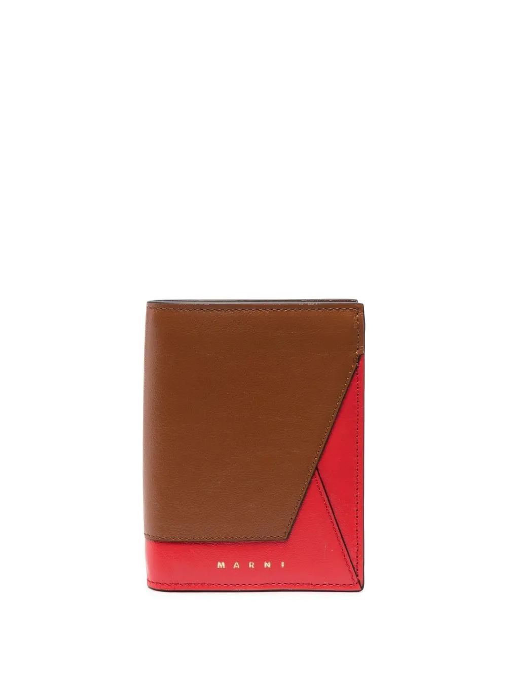 

Marni colour-block leather wallet - Brown