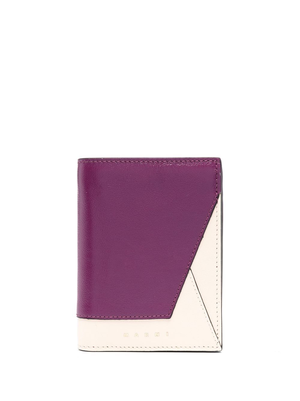 colour-block logo leather wallet