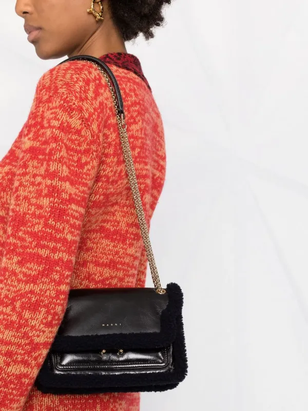 Marni シアリングトリム ショルダーバッグ | ブラック | FARFETCH JP