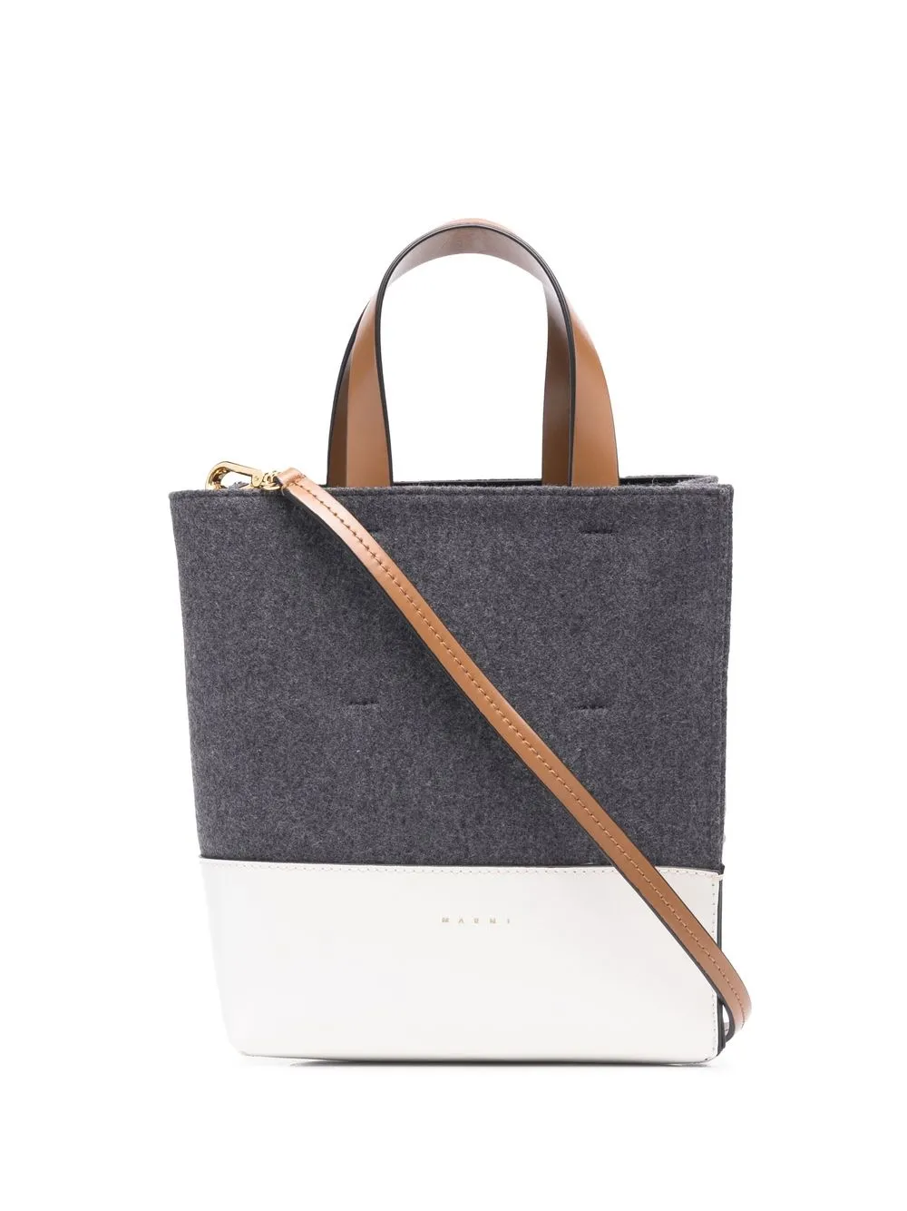 

Marni tote con diseño color block - Gris