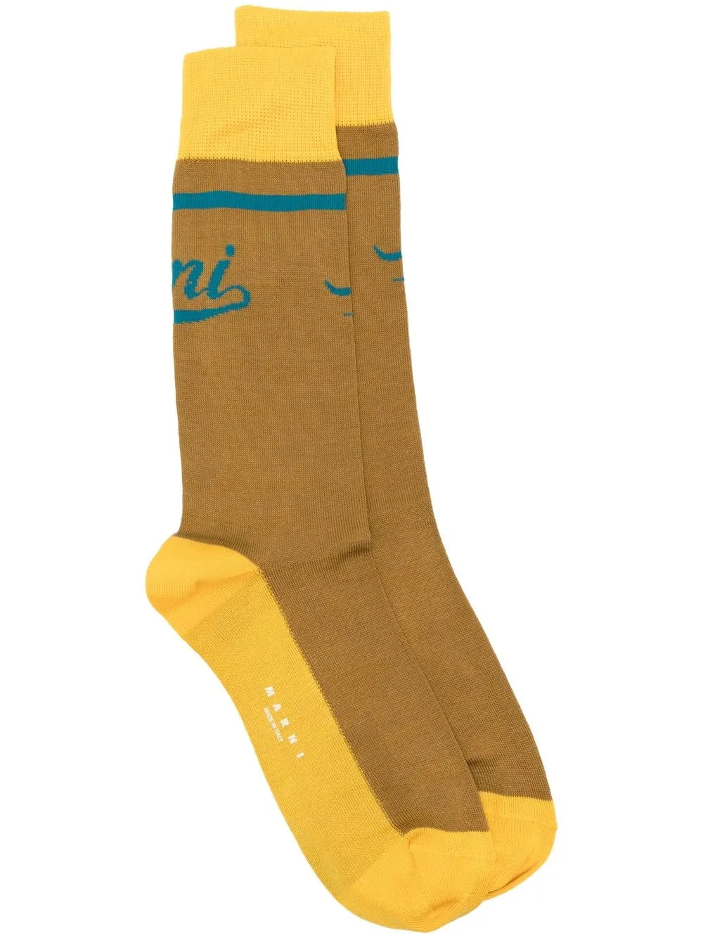 

Marni logo embroidered socks - Yellow