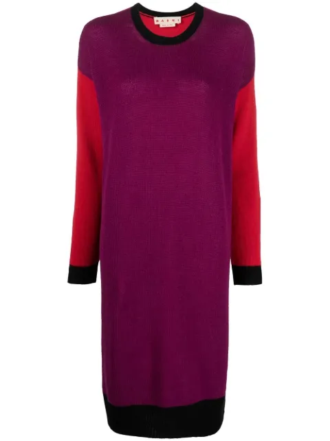 Marni colour-block cashmere knitted dress