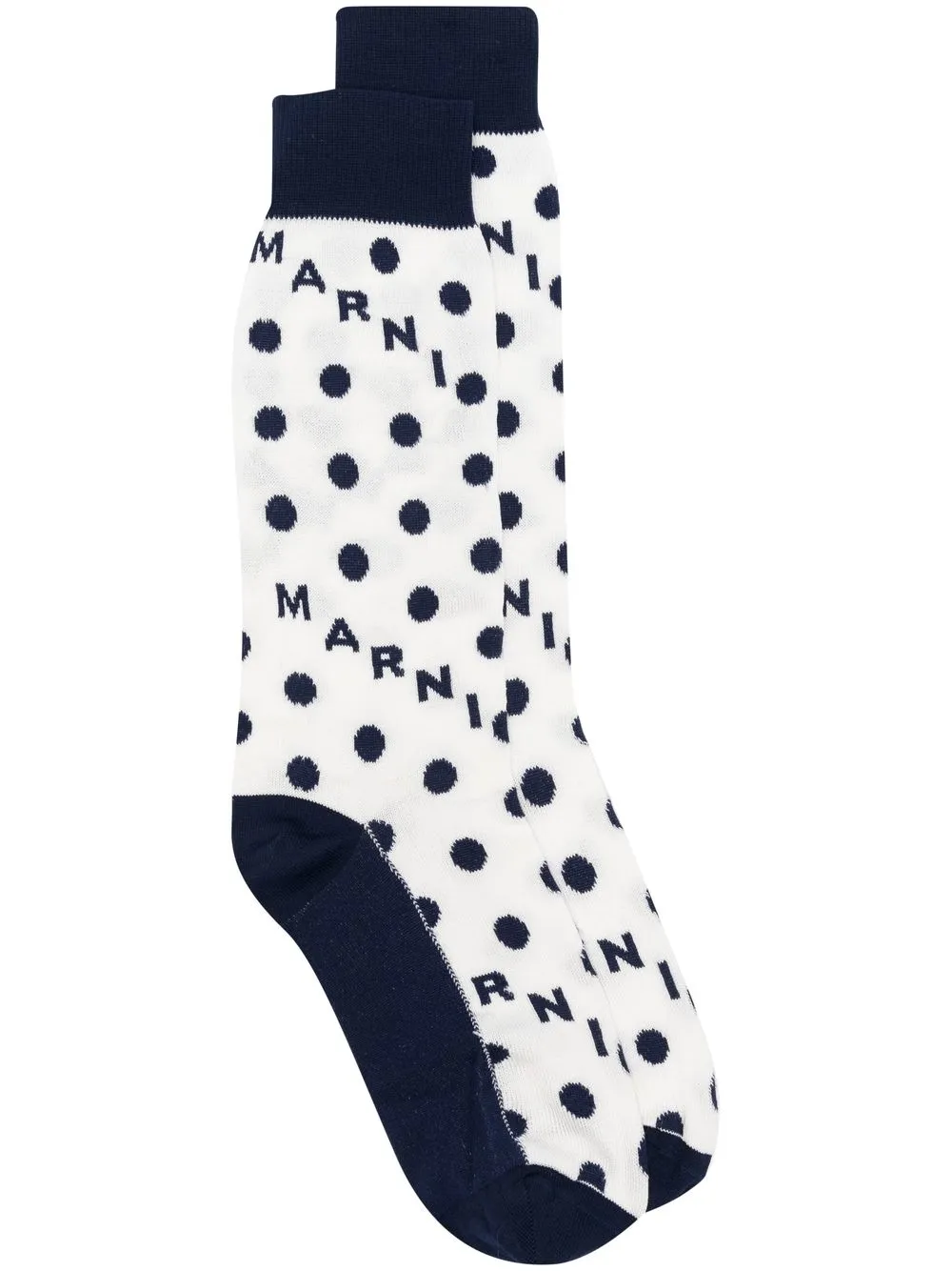 

Marni logo polka-dot socks - White