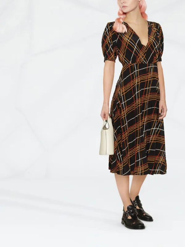 ★MARNI★ Striped Midi One Piece Multicolor ABMD0198Q0UFC250 Striped wool midi dress in multicoloured - Marni | Mytheresa