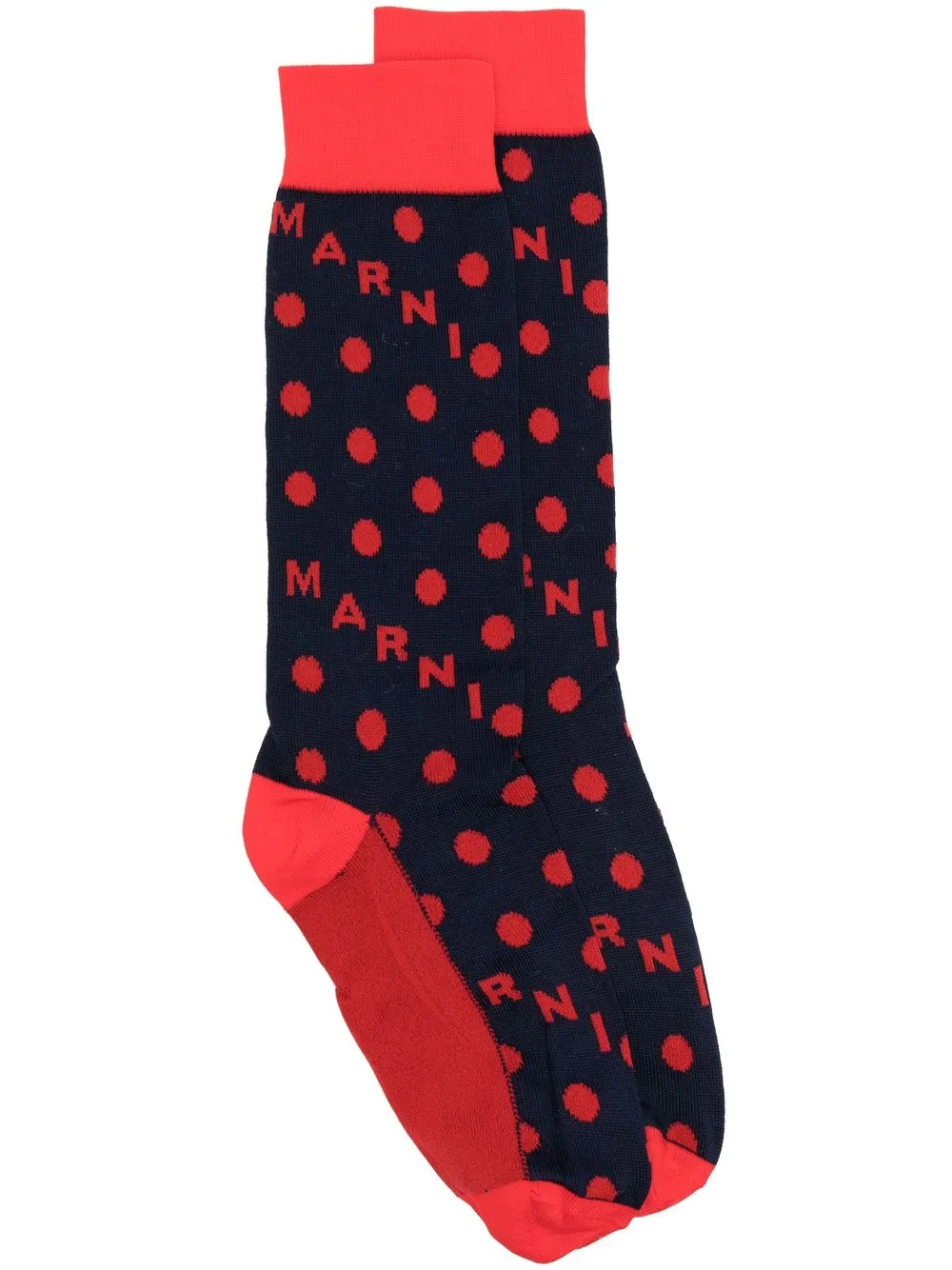 

Marni logo polka-dot socks - Blue