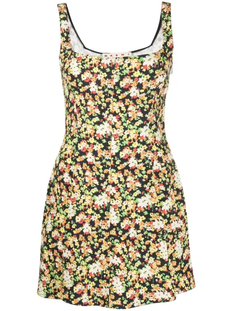 Marni floral-print flared dress