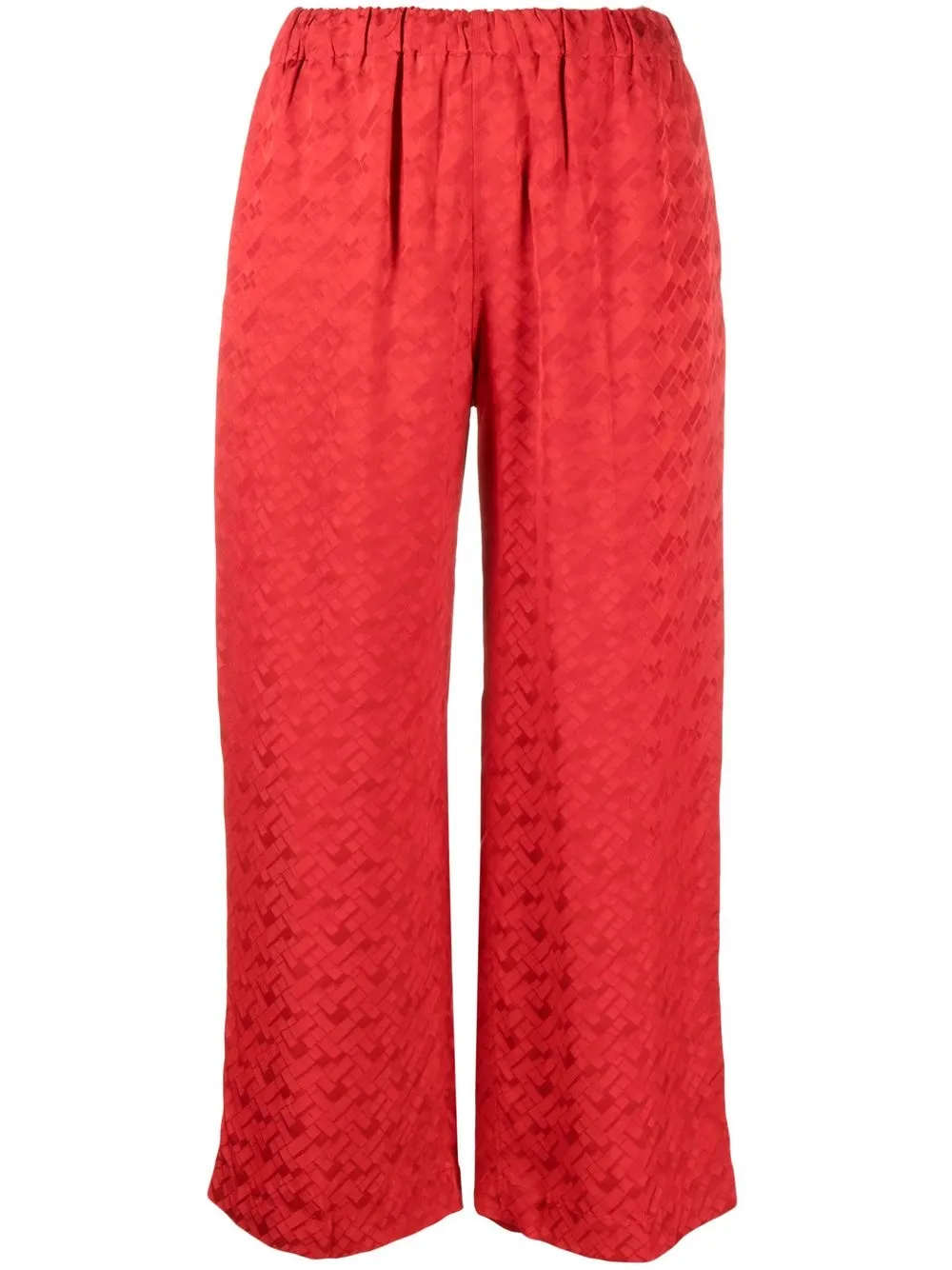 

Marni pantalones rectos con motivos en jacquard - Rojo