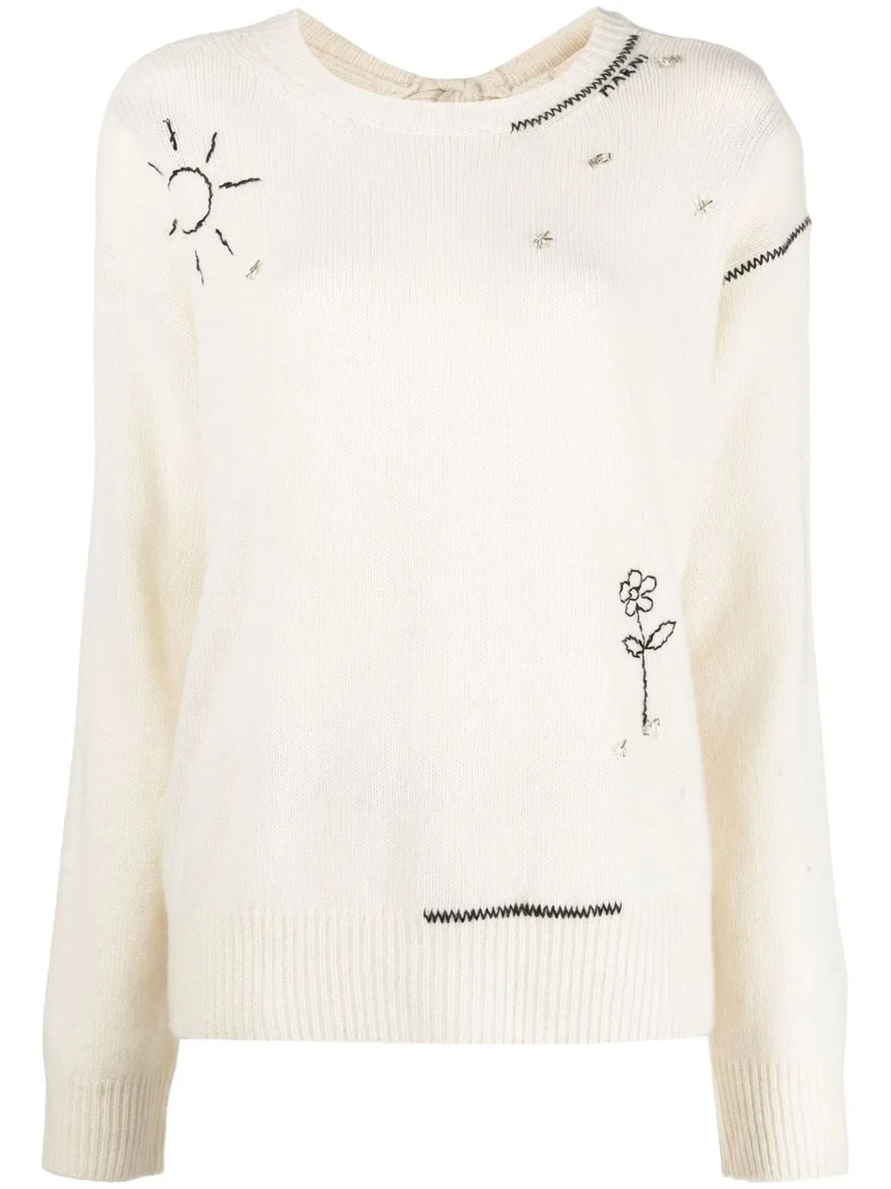 

Marni embroidery-detail open-back jumper - Neutrals