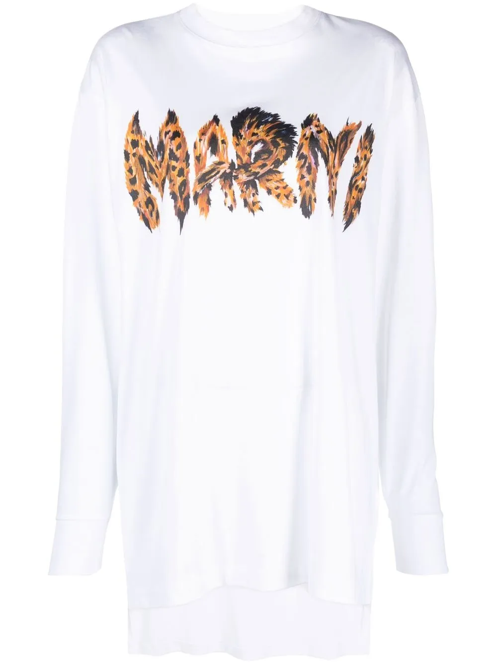 

Marni logo-print long-sleeve top - White