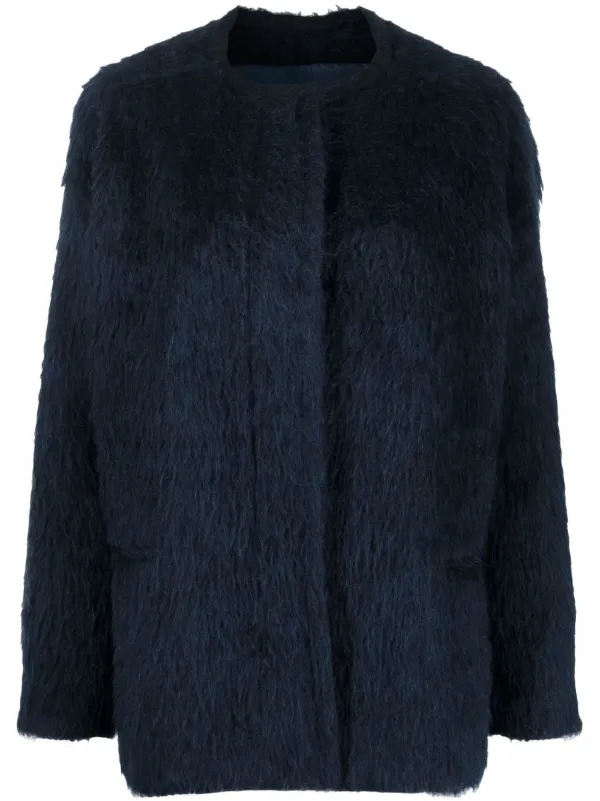 Marni - Brushed Wool Caban - Jackets - Woman - Black - Size: 46