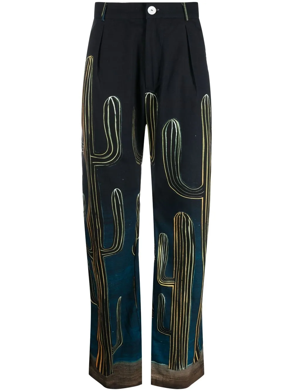 

Endless Joy cactus print wide leg trousers - Blue