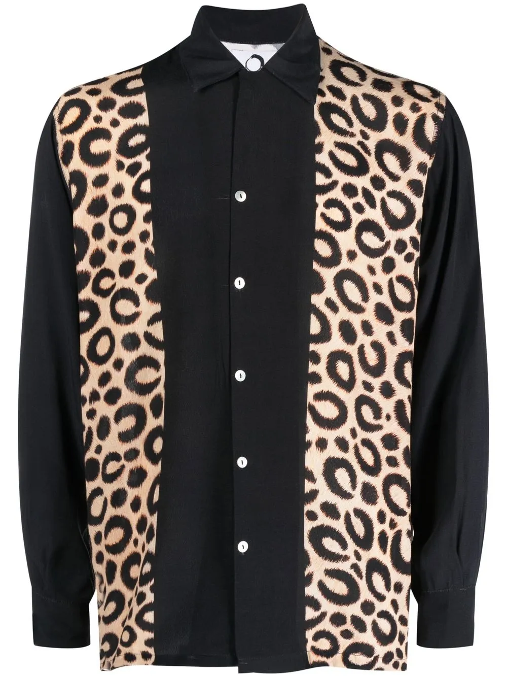 

Endless Joy leopard-print panel detail shirt - Black