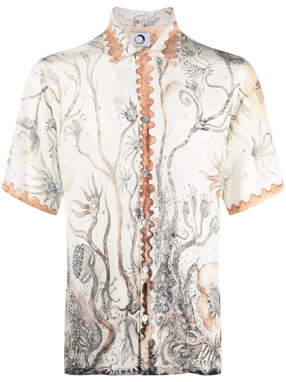 

Endless Joy graphic print silk shirt - Neutrals