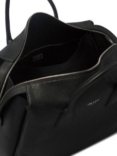 triangle logo leather travel bag | Prada 