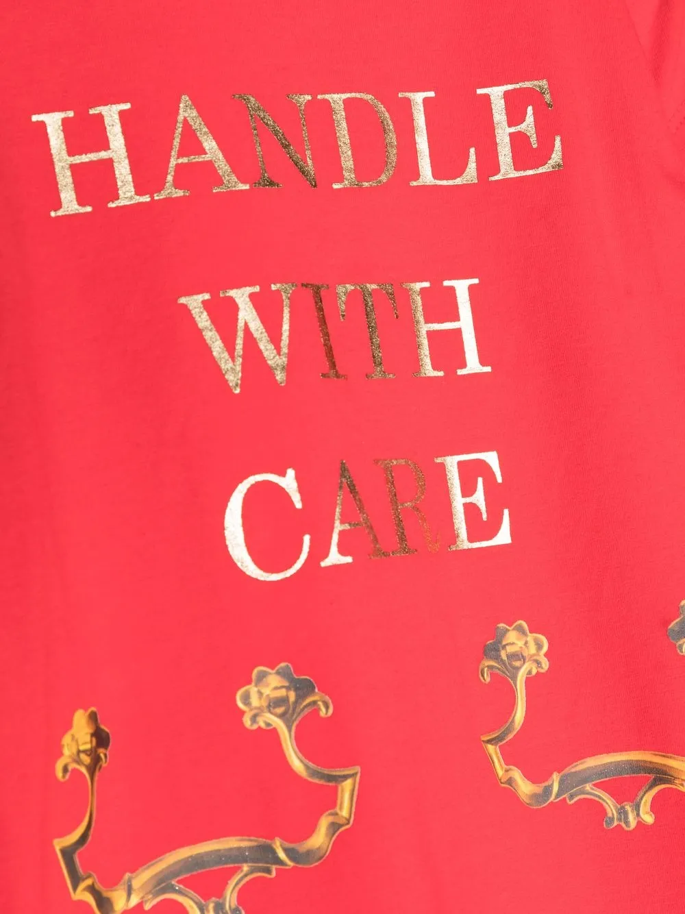  Moschino Kids T Shirt Mit handle With Care Print   Rot 