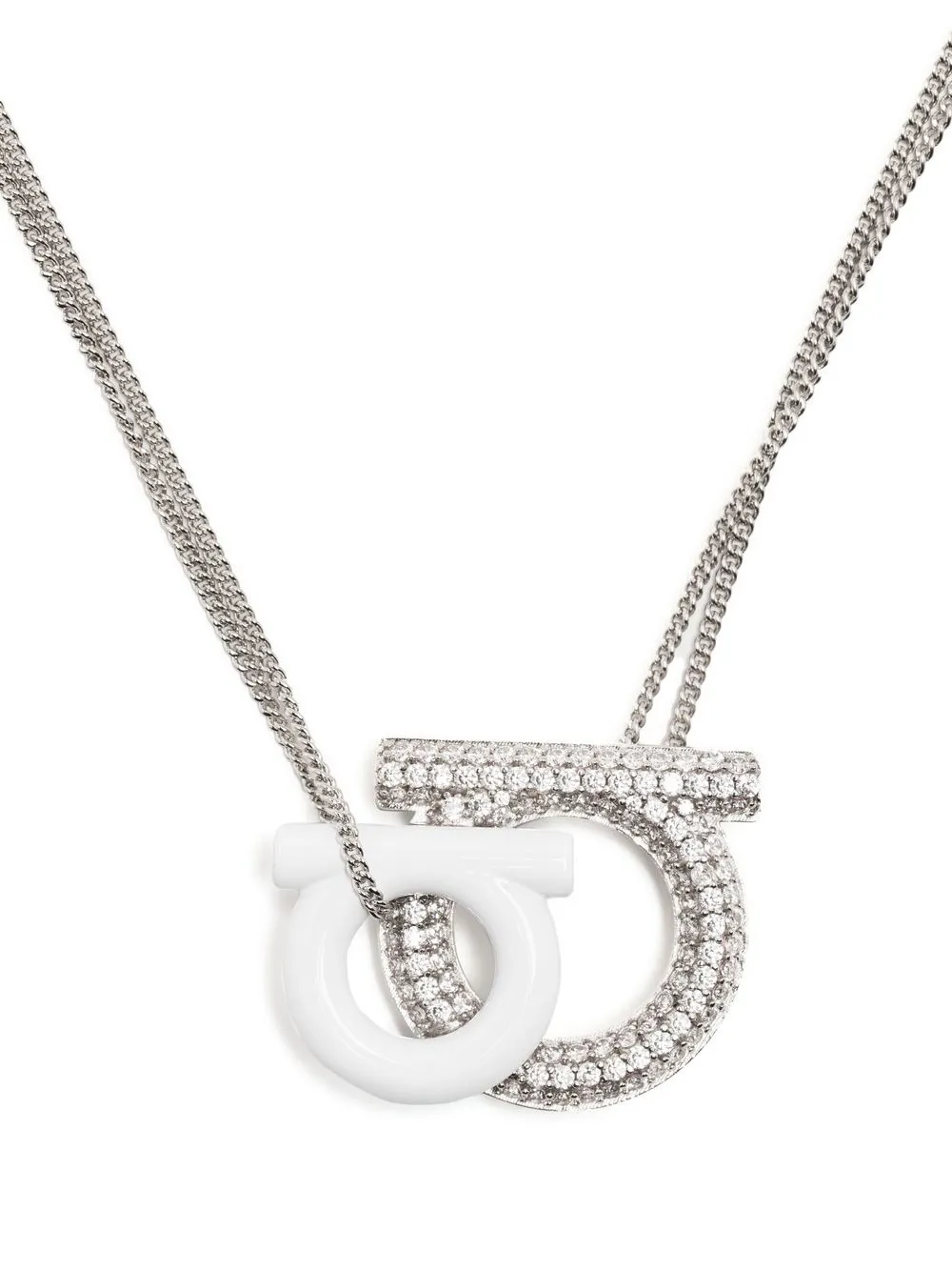 

Ferragamo Double Gancini pendant necklace - Silver