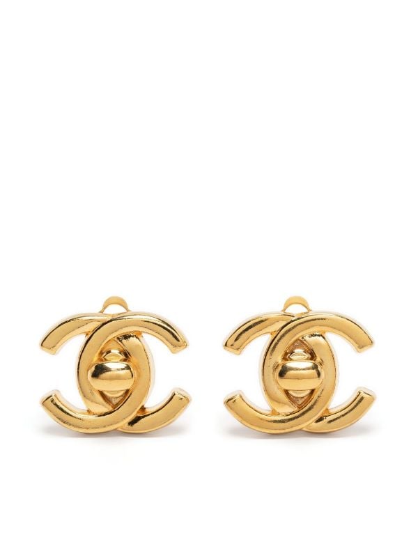 chanel lock earrings