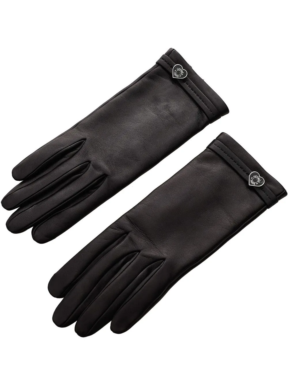 

Hermès pre-owned heart plaque leather gloves - Black