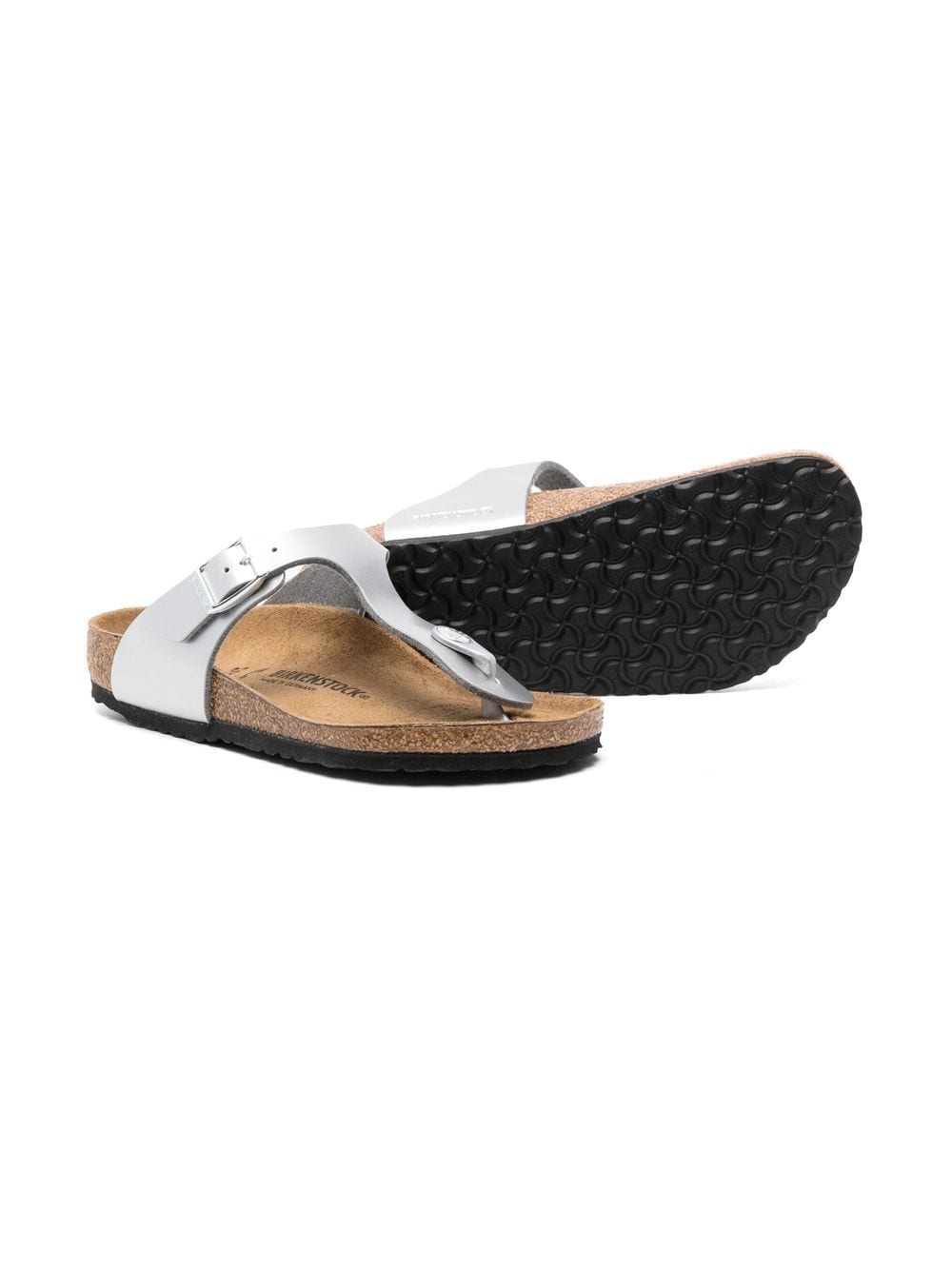 Birkenstock Kids Birko sandalen met metallic-effect - Grijs