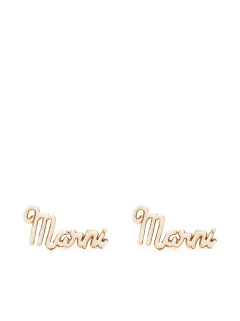 Marni logo-motif two-tone earrings